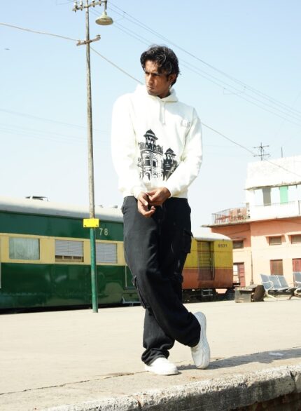 Oversized White Fleece Hoodie for Men & Women